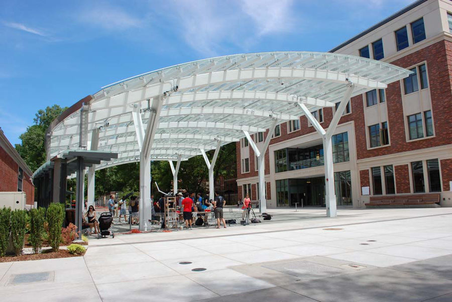 "Student Experience Center" Curved Steel Canopy at Oregon State University
